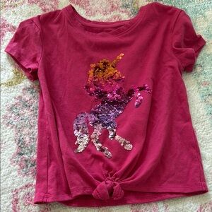 Pink Unicorn Sequin Kids T-Shirt